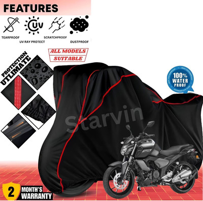 Starvin Waterproof Two Wheeler Cover for Yamaha(FZ, Black, Red)