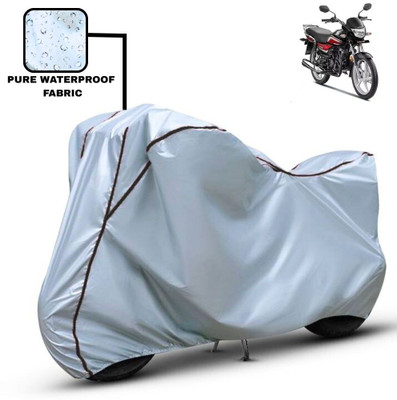 Delphinium Waterproof Two Wheeler Cover for Honda(CD 110 Dream, Silver, Black)
