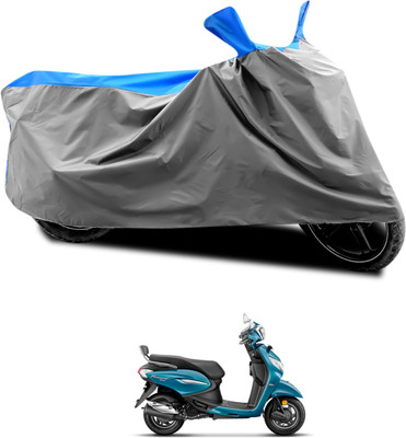 PAGORA Waterproof Two Wheeler Cover for Hero(MotoCorp Pleasure Plus, Grey, Blue)