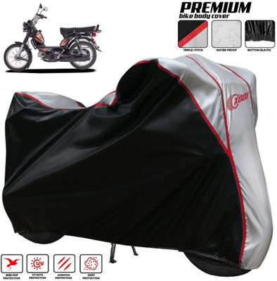 xodi Two Wheeler Cover for TVS(XL 100 Heavy Duty BS6, Silver, Black)