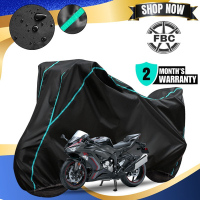 AUTOCAD Waterproof Two Wheeler Cover for Kawasaki(Ninja ZX-6R, Black, Blue)
