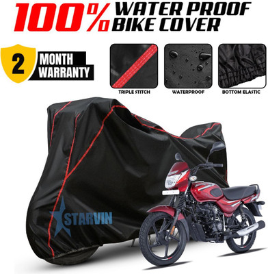 Starvin Waterproof Two Wheeler Cover for Bajaj(Platina, Black, Red)