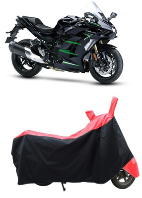 CRONEX Waterproof Two Wheeler Cover for Kawasaki(Ninja H2, Black, Red)
