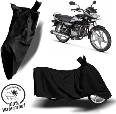 ROYAL AUTO MART Waterproof Two Wheeler Cover for Hero(HF Deluxe, Black)