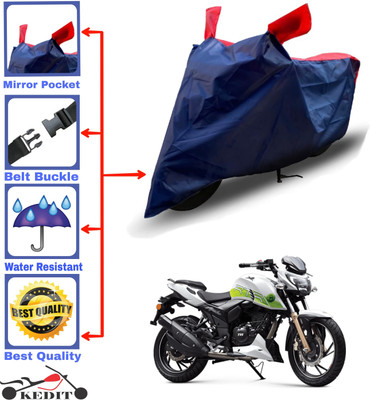 AASHTIK MART Two Wheeler Cover for TVS(Apache RTR 200 Fi E100, Red, Blue)