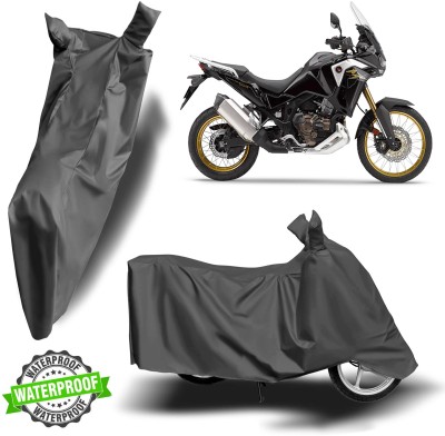 ROYAL AUTO MART Waterproof Two Wheeler Cover for Honda(Africa Twin, Grey)