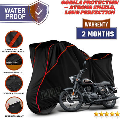 POLYMAXX Waterproof Two Wheeler Cover for Royal Enfield(Bullet 350, Black, Red)