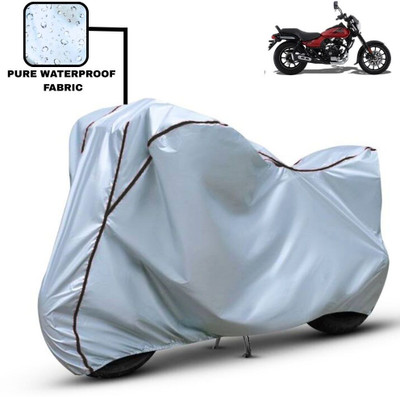 Delphinium Waterproof Two Wheeler Cover for Bajaj(Avenger Street 160, Silver, Black)