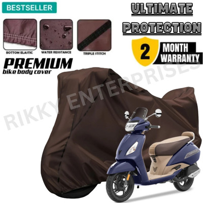 Shiv Kanha Waterproof Two Wheeler Cover for TVS(Jupiter, Brown, Black)
