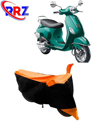 RRZ Waterproof Two Wheeler Cover for Vespa(Vespa VXL 150, Black, Orange)
