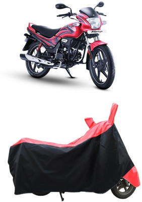 CRONEX Waterproof Two Wheeler Cover for Hero(Passion Plus, Black, Red)