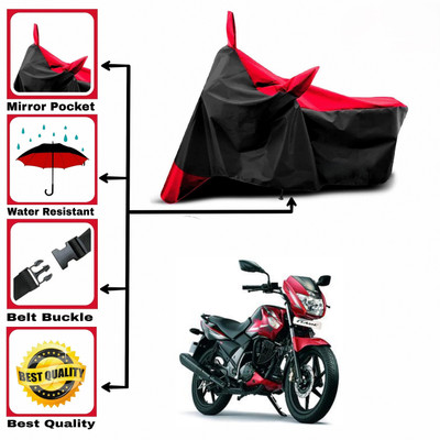 DeepShakshi AUTOMOTIVE Two Wheeler Cover for TVS(Flame SR125, Red, Black)