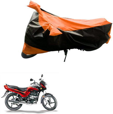 Mdstar Waterproof Two Wheeler Cover for Hero(Passion Plus, Black, Orange)