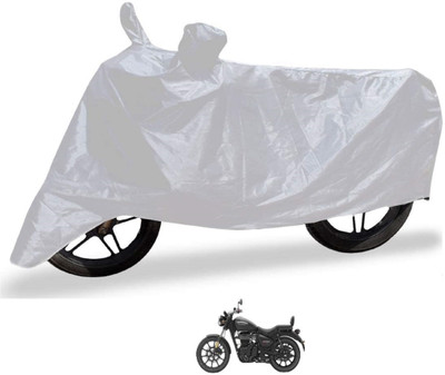 Auto Hub Waterproof Two Wheeler Cover for Royal Enfield(Meteor, Silver)