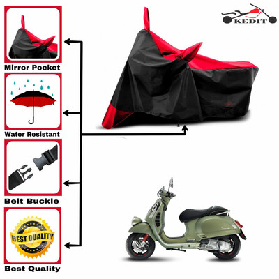 KEDIT Two Wheeler Cover for Vespa(GTS Super 300, Red, Black)