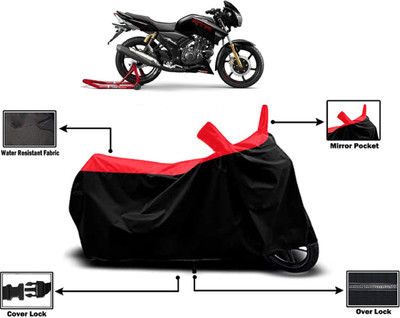 Amexride Two Wheeler Cover for TVS(Apache RTR 180, Red)