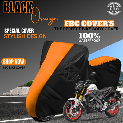 AutoGalaxy Waterproof Two Wheeler Cover for Yamaha(MT 15, Black, Orange)