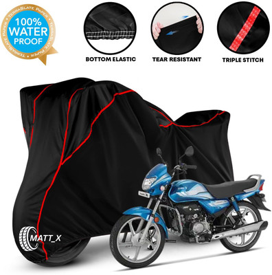 MATT_X Waterproof Two Wheeler Cover for Hero(HF Deluxe, Black, Red)