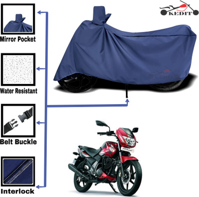 KEDIT Two Wheeler Cover for Universal For Bike(Flame SR125, Blue)