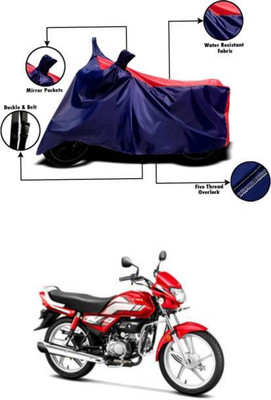 RAAMKM Two Wheeler Cover for Hero(HF Dawn BS6, Red, Black)