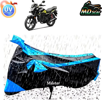 Mdstar Waterproof Two Wheeler Cover for Hero(Glamour, Blue, Black)