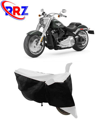 RRZ Waterproof Two Wheeler Cover for Harley Davidson(Fat Boy, Black, White)