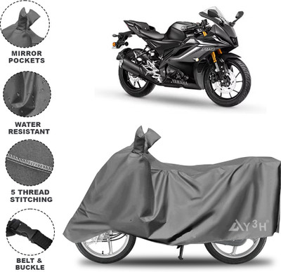 Y3H Waterproof Two Wheeler Cover for Yamaha(R15 V3, Grey)