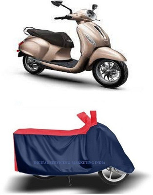 DeepShakshi AUTOMOTIVE Waterproof Two Wheeler Cover for Bajaj(Chetak, Blue)