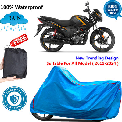 OliverX Waterproof Two Wheeler Cover for Hero(Glamour FI, Blue)