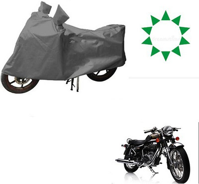 DeepShakshi AUTOMOTIVE Waterproof Two Wheeler Cover for Royal Enfield(Electra Delux, Grey)