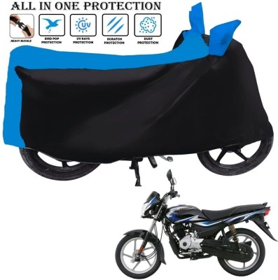 xodi Waterproof Two Wheeler Cover for Bajaj(Platina 100 DTS-i, Black, Blue)