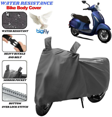 BigFly Two Wheeler Cover for Bajaj(Chetak, Grey)