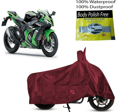 EGAL Waterproof Two Wheeler Cover for Kawasaki(Ninja ZX 10R BS6, Maroon)