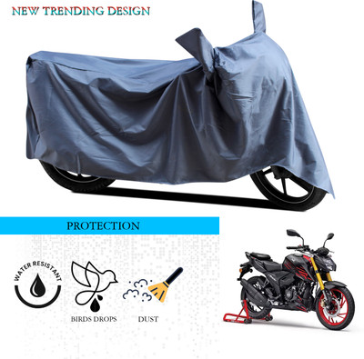 ANTHUB Waterproof Two Wheeler Cover for TVS(Apache RTR 200 4V, Grey)