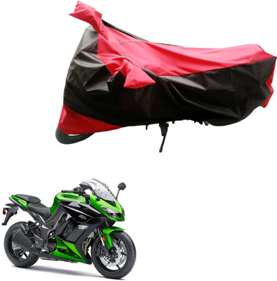 Mdstar Waterproof Two Wheeler Cover for Kawasaki(Z250, Black, Red)