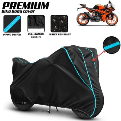 Mwiss Waterproof Two Wheeler Cover for KTM(RC 200, Black, Red)