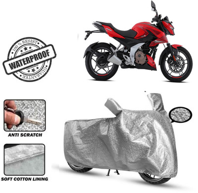Autoinnovation Waterproof Two Wheeler Cover for Bajaj(Pulsar 250, Silver)