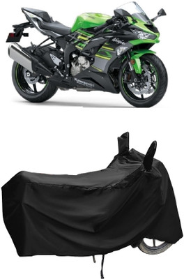 Autoprime Two Wheeler Cover for Kawasaki(Ninja ZX-6R BS6, Black)