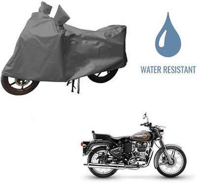 DeepShakshi AUTOMOTIVE Waterproof Two Wheeler Cover for Royal Enfield(Bullet 500, Grey)