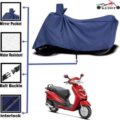 KEDIT Two Wheeler Cover for Hero(Duet LX 110CC BS6, Blue)