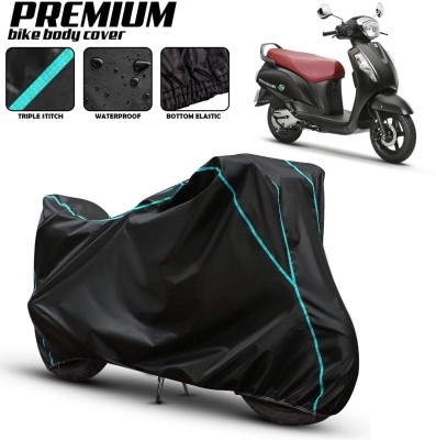 Car Life Waterproof Two Wheeler Cover for Suzuki(Access, Black, Blue)