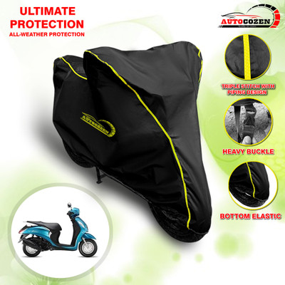 AUTOCOZEN Waterproof Two Wheeler Cover for Yamaha(Fascino, Black)