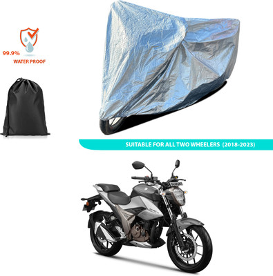 PAGORA Waterproof Two Wheeler Cover for Suzuki(Gixxer 250, Silver)