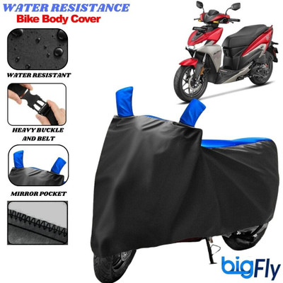 BigFly Two Wheeler Cover for Hero Electric(Black, Blue)