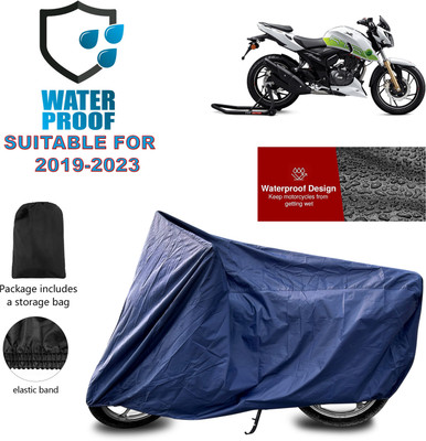 PAGORA Waterproof Two Wheeler Cover for TVS(Apache RTR 200 Fi E100, Blue)