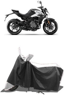 SUGASHRI Waterproof Two Wheeler Cover for CFMoto(400NK BS6, White, Black)
