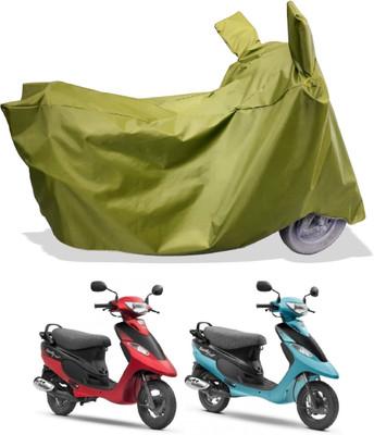 Amexride Two Wheeler Cover for TVS(Pep Plus, Green)