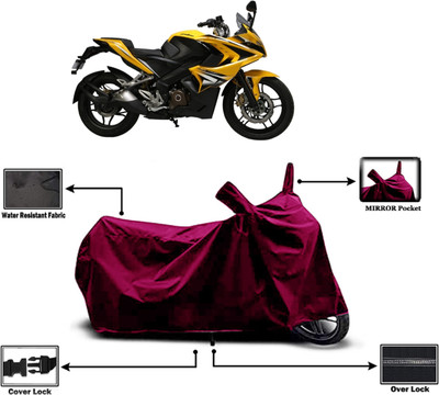Amexride Two Wheeler Cover for Bajaj(Pulsar SS400 BS6, Maroon)