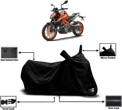 Amexride Two Wheeler Cover for KTM(Duke 390 ABS, Black)