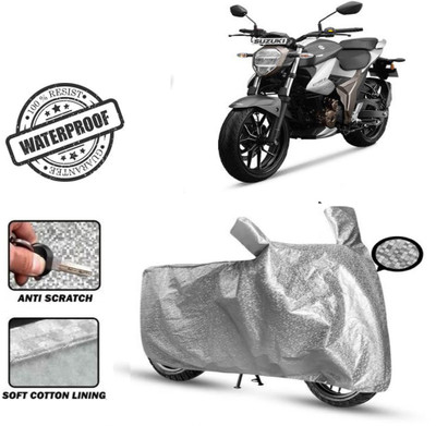 Autoinnovation Waterproof Two Wheeler Cover for Suzuki(Gixxer 250, Silver)